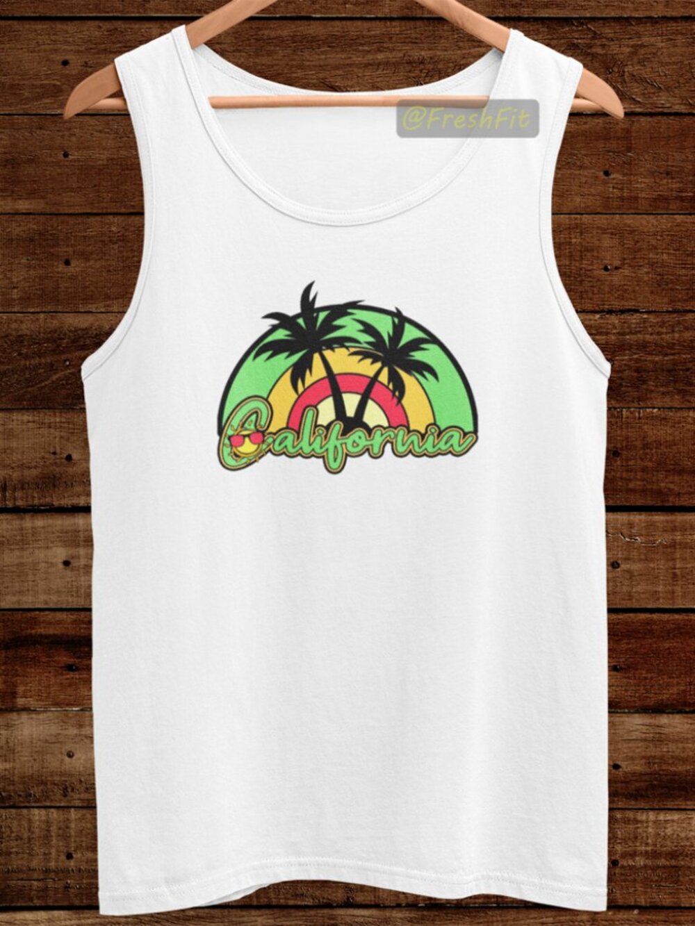 🆕California Retro White Tank Top